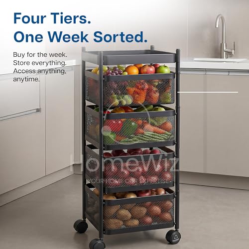 HomeWiz Square Kitchen Rack 4-Layer