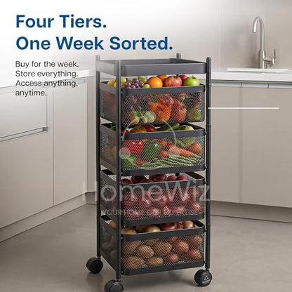 HomeWiz Square Kitchen Rack 4-Layer