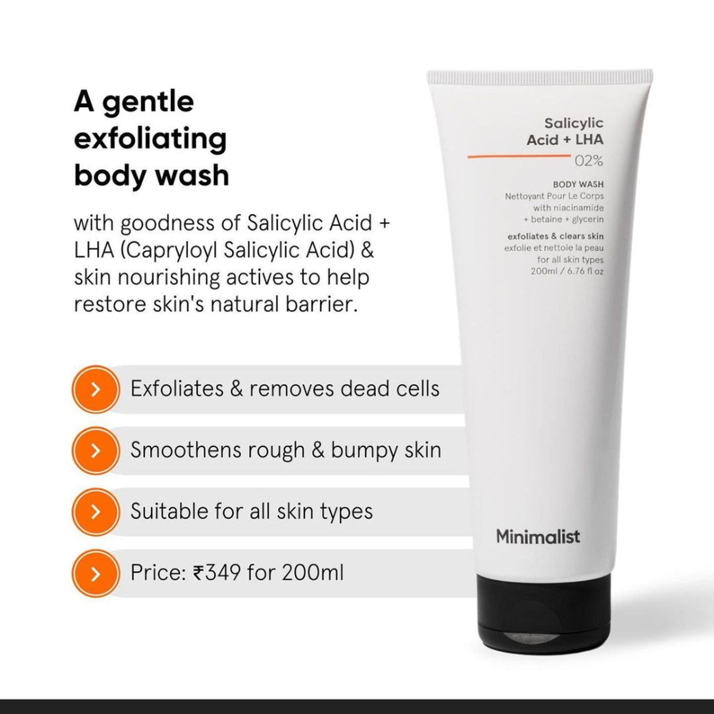 Minimalist Salicylic Acid & LHA 2% Body Wash With Niacinamide