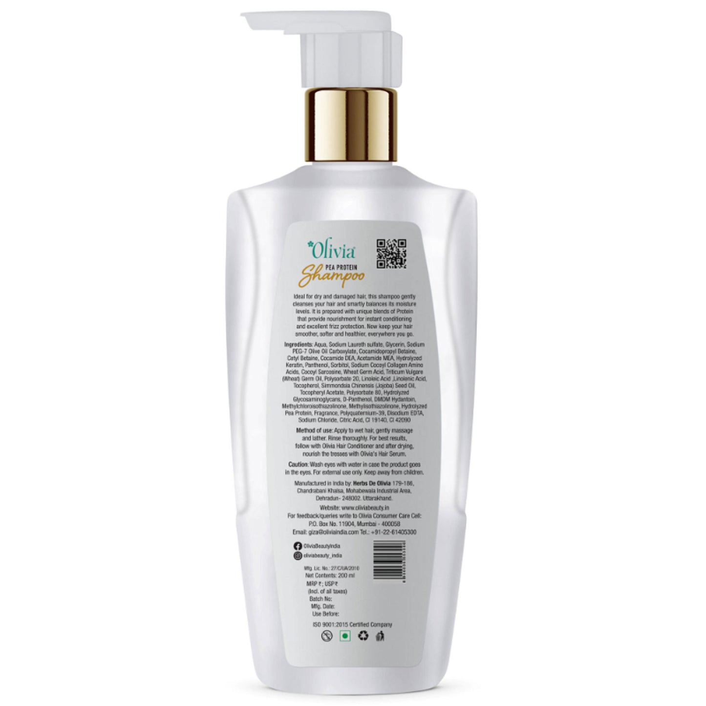 Olivia Hydrate & Protect Shampoo – Nourished, Smooth Hair with Strengthening Pea Protein