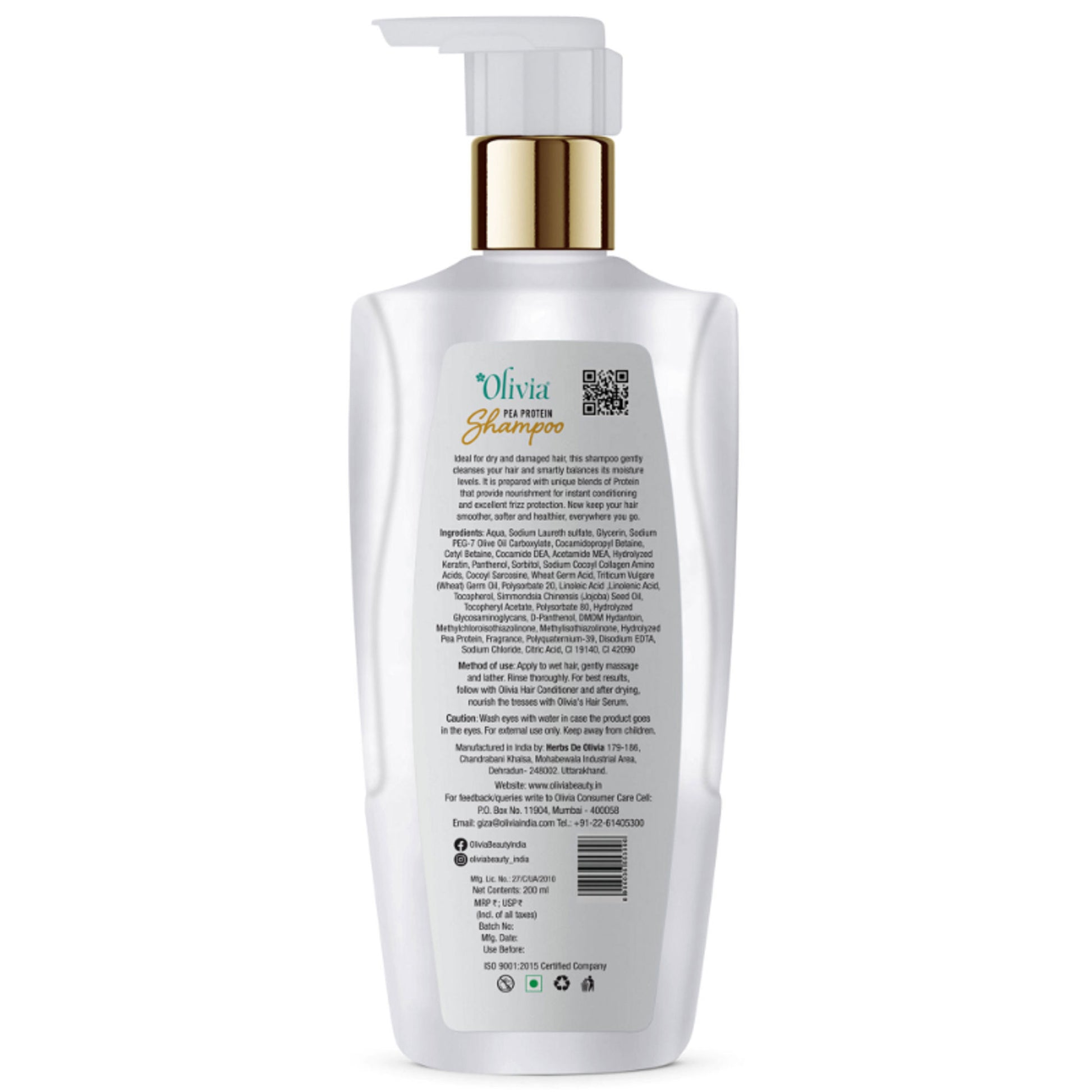 Olivia Hydrate & Protect Shampoo – Nourished, Smooth Hair with Strengthening Pea Protein