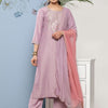 Indyancart VA Women's Floral Embroidered Sequinned Kurta With Trousers & Dupatta
