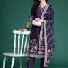 Dhiyona IE Floral Printed Thread Work Kurta With Trousers & Dupatta