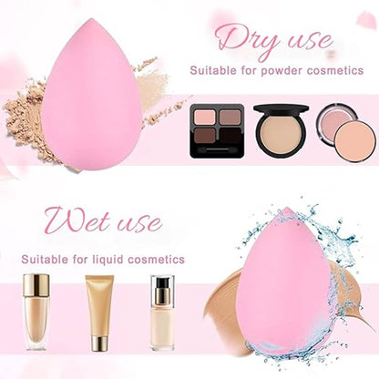 Beautiliss Blender Besties - 7 Makeup Sponges In Jar - 4 Full Size & 3 Mini Puffs For Foundation