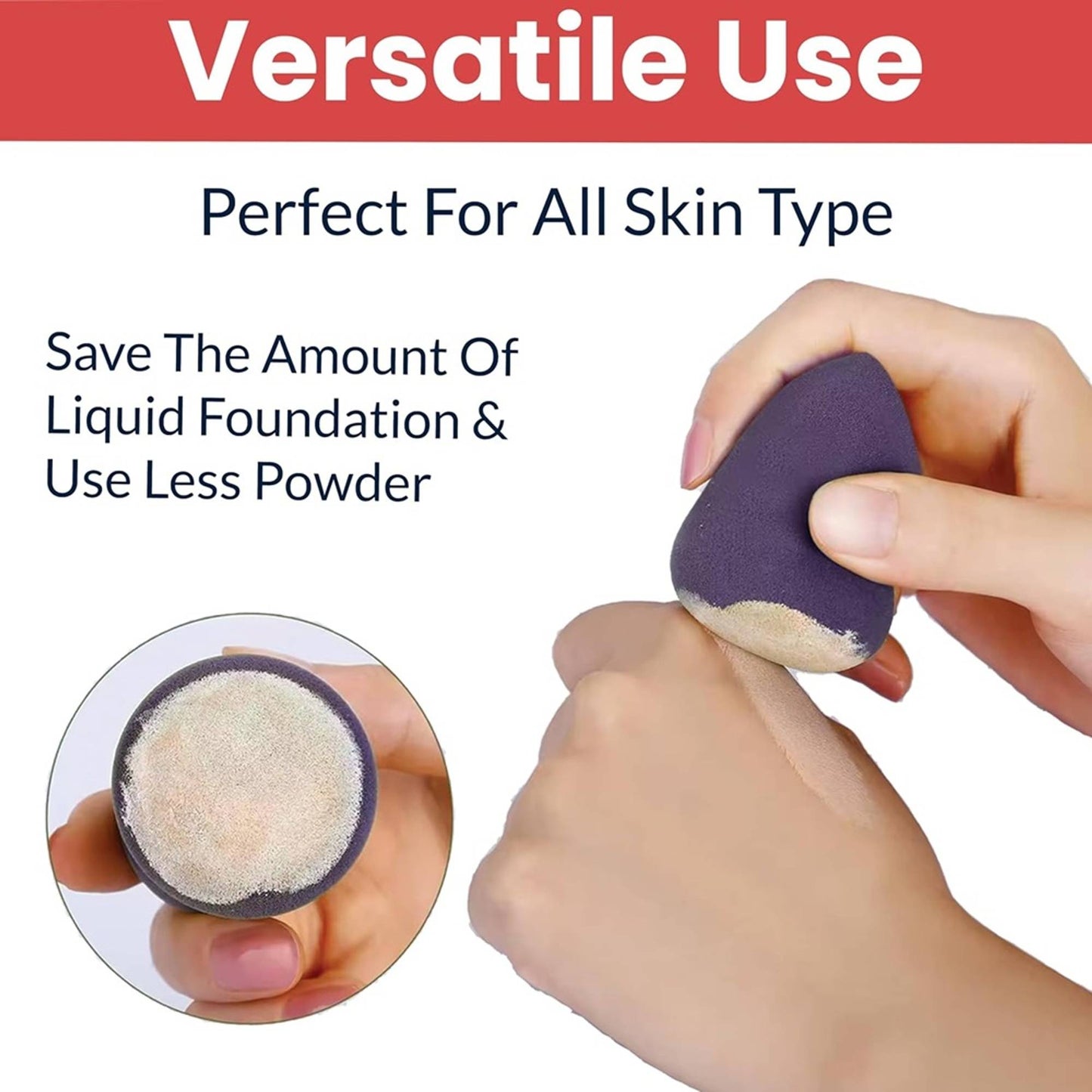 Beautiliss Blender Besties - 7 Makeup Sponges In Jar - 4 Full Size & 3 Mini Puffs For Foundation