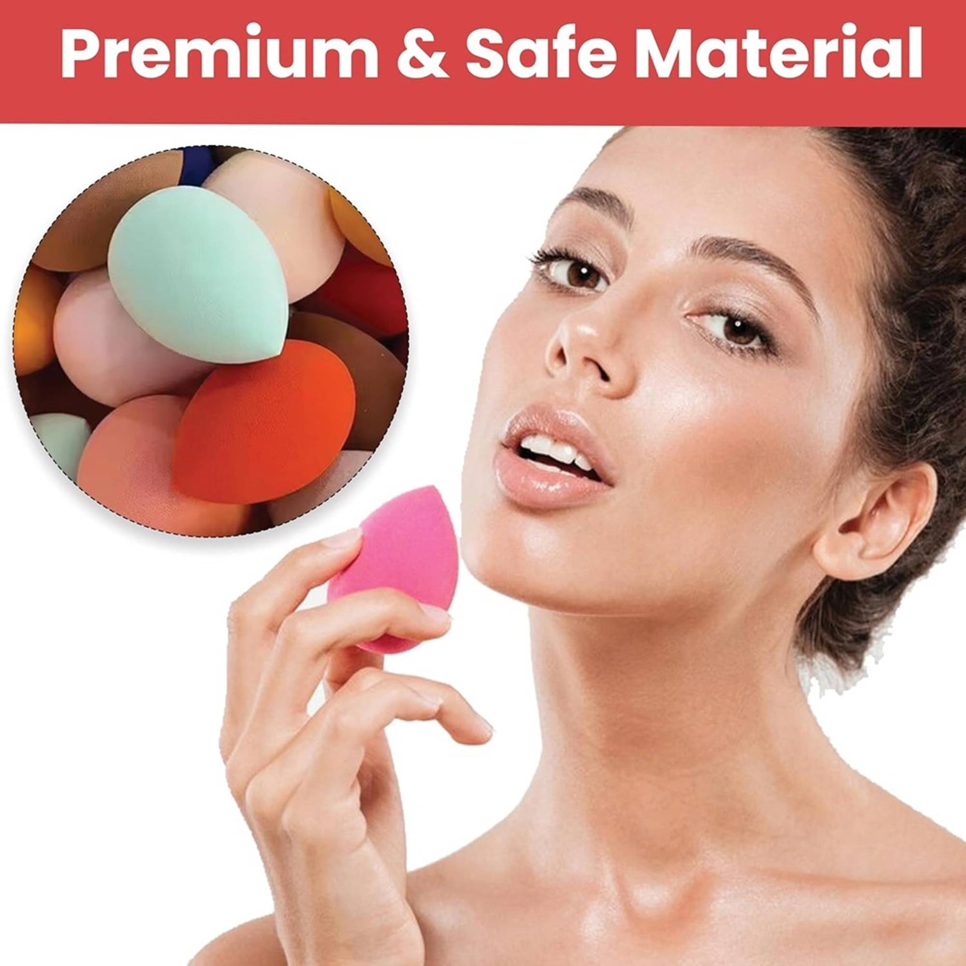 Beautiliss Blender Besties - 7 Makeup Sponges In Jar - 4 Full Size & 3 Mini Puffs For Foundation
