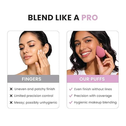 Beautiliss Blender Besties - 7 Makeup Sponges In Jar - 4 Full Size & 3 Mini Puffs For Foundation