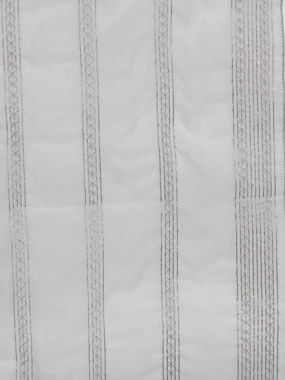 Indyancart VA Women's Grey Floral Embroidered Thread Work Kurta with Trousers & With Dupatta