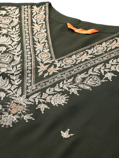 Indyancart IE Ethnic Motifs Embroidered Thread Work Kurta with Salwar & With Dupatta