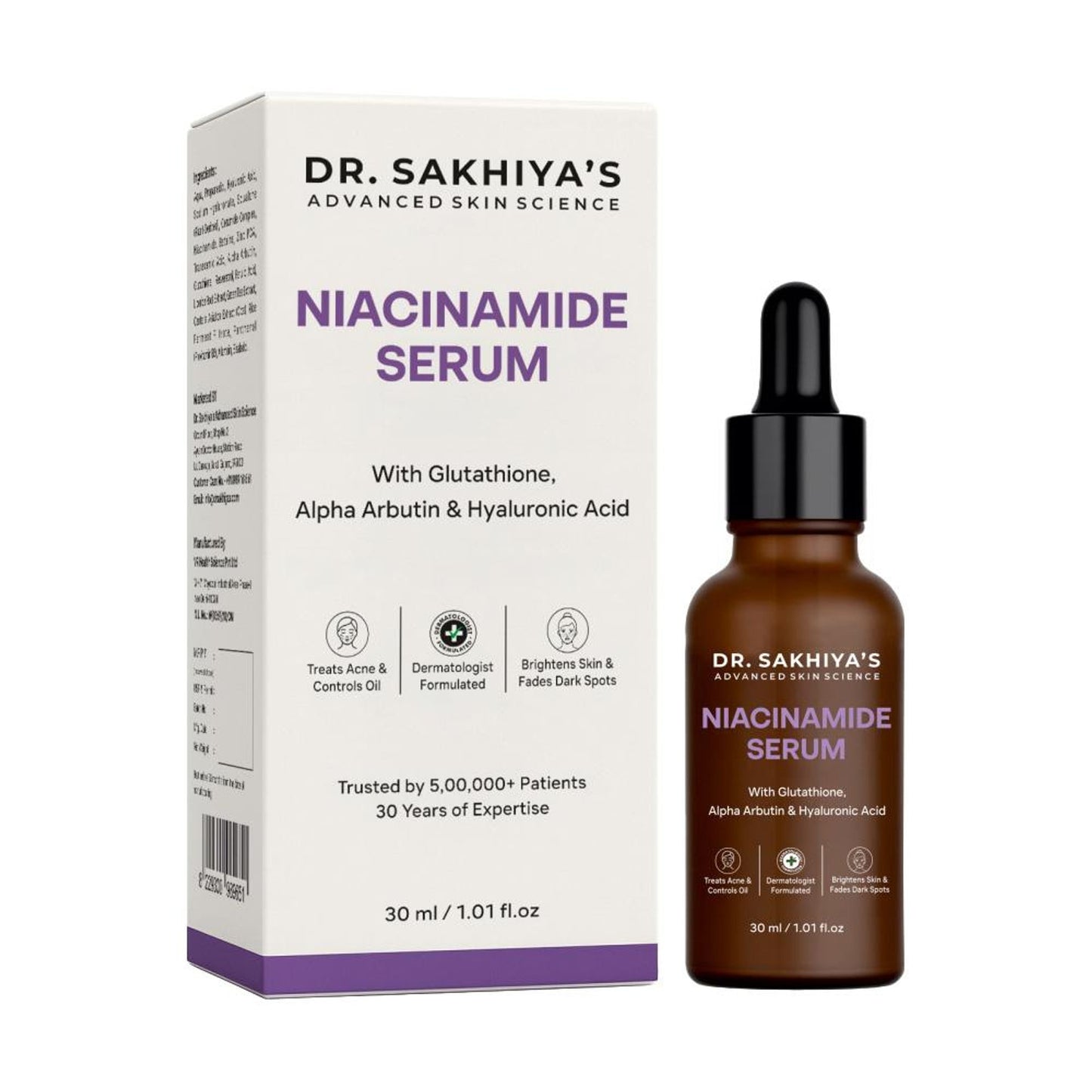 Dr. Sakhiya 10% Niacinamide Face Serum Reduces Blemishes, Acne Marks & Pore Appearance