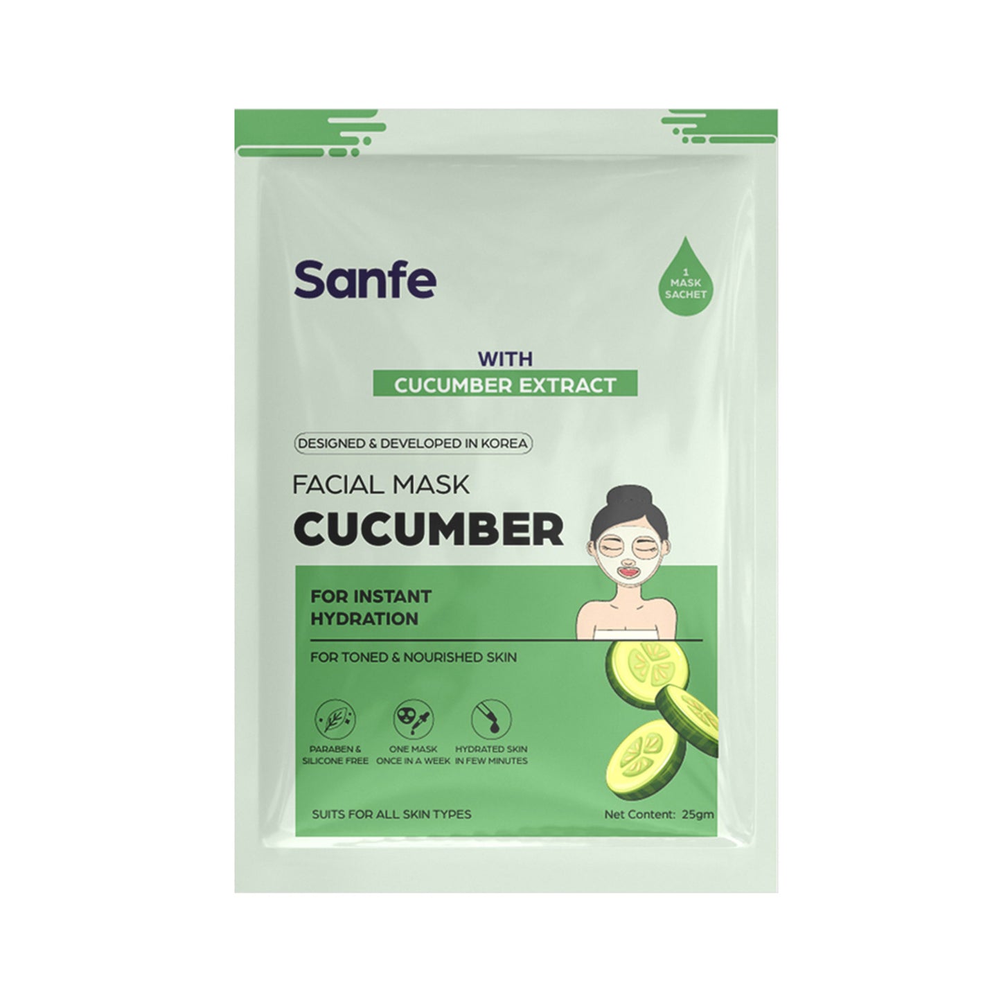 Sanfe Instant Hydration Cucumber Facial Mask