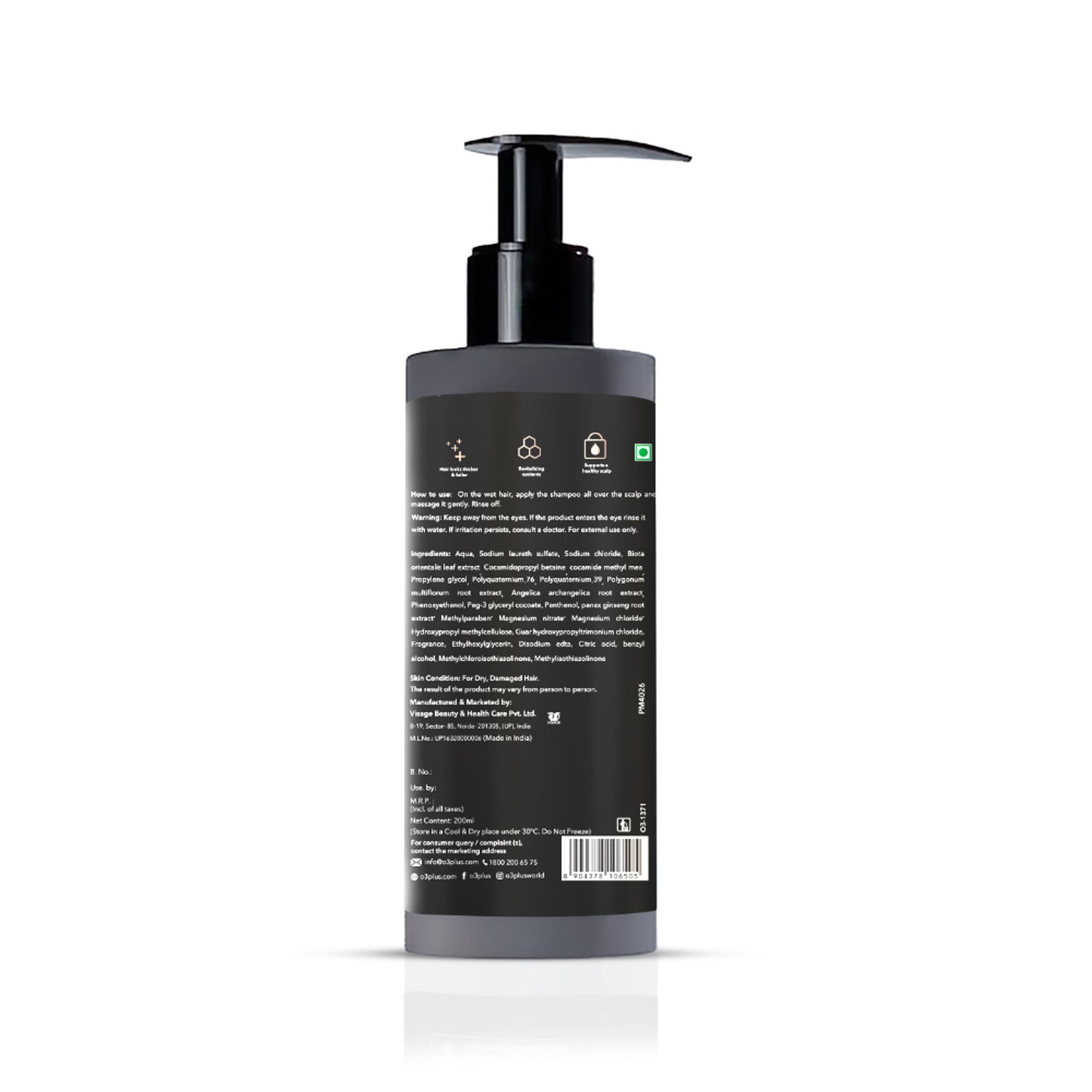 O3+ Men Densiderm Anti Hair Loss Shampoo For Dense Hair & Regrowth