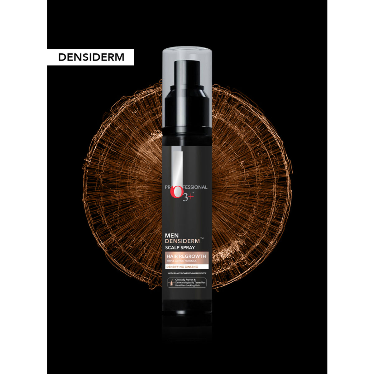 O3+ Men Densiderm Hair Growth Scalp Serum Spray For Anti Hair Loss With Ginseng