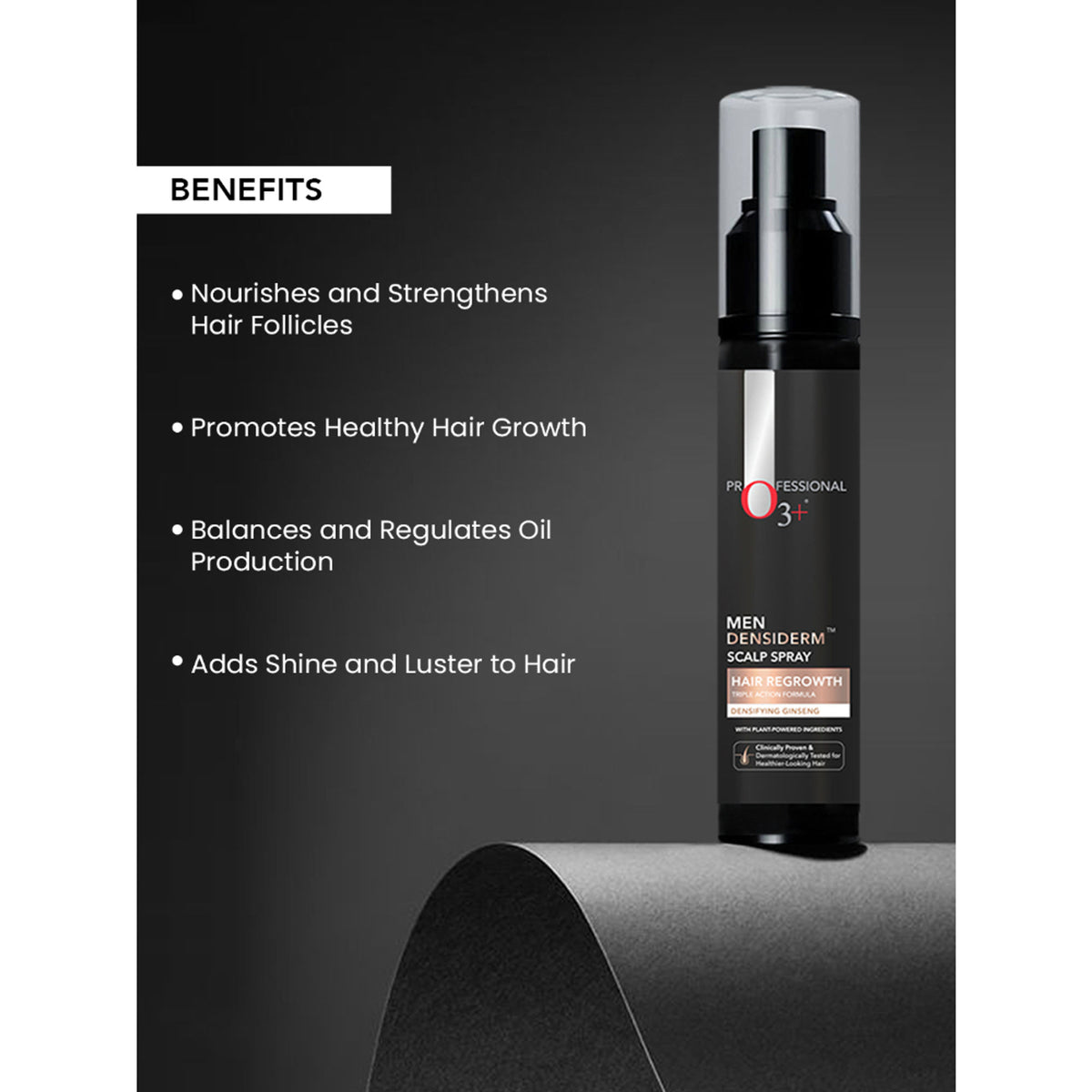O3+ Men Densiderm Hair Growth Scalp Serum Spray For Anti Hair Loss With Ginseng