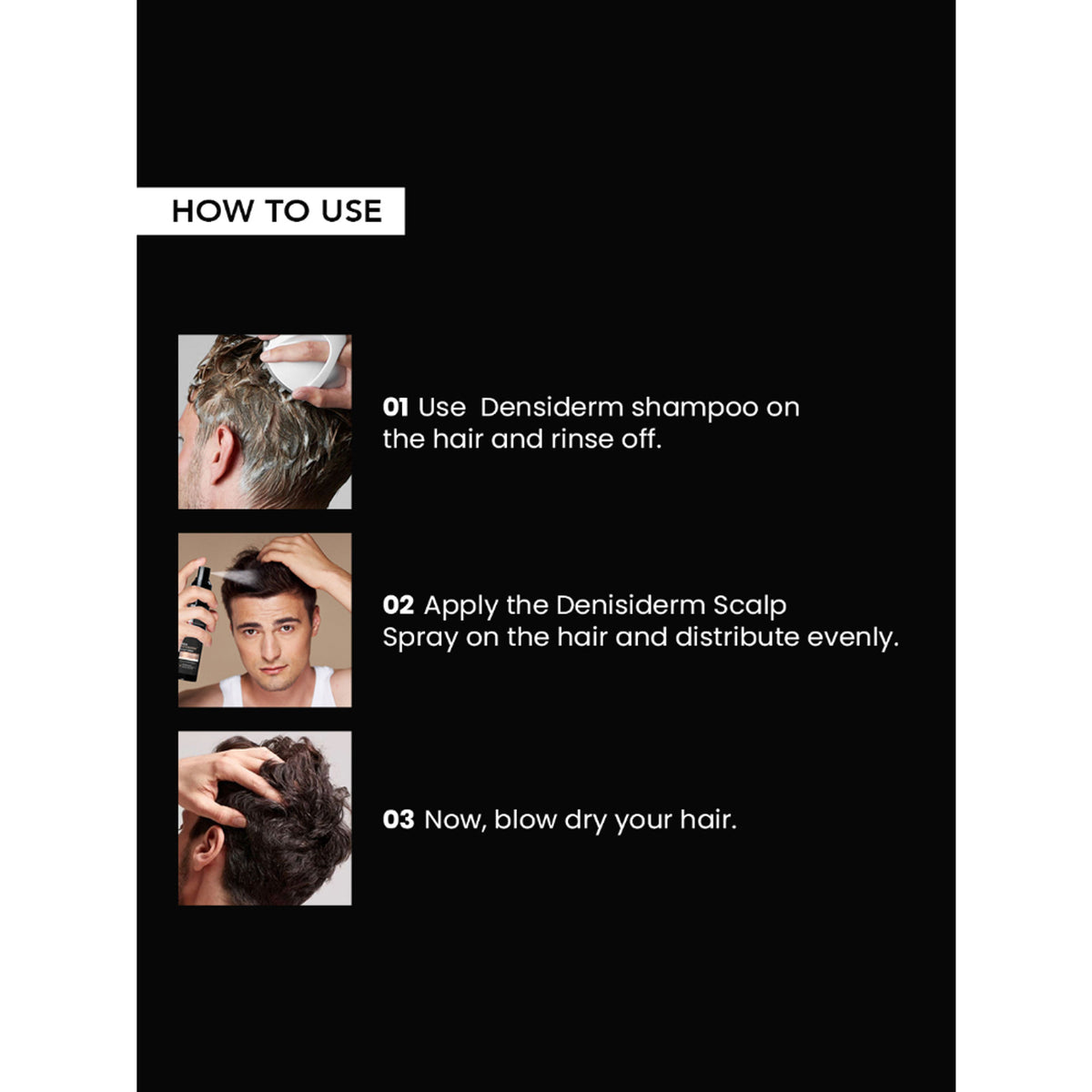 O3+ Men Densiderm Hair Growth Scalp Serum Spray For Anti Hair Loss With Ginseng