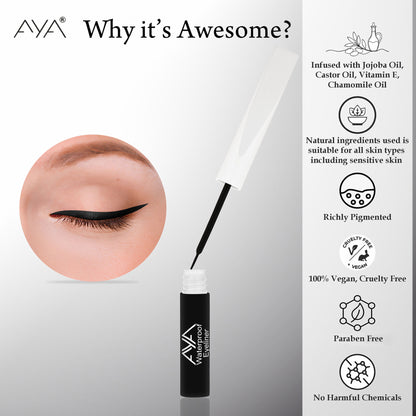 AYA Waterproof Pop Eyeliner - Kohl Black