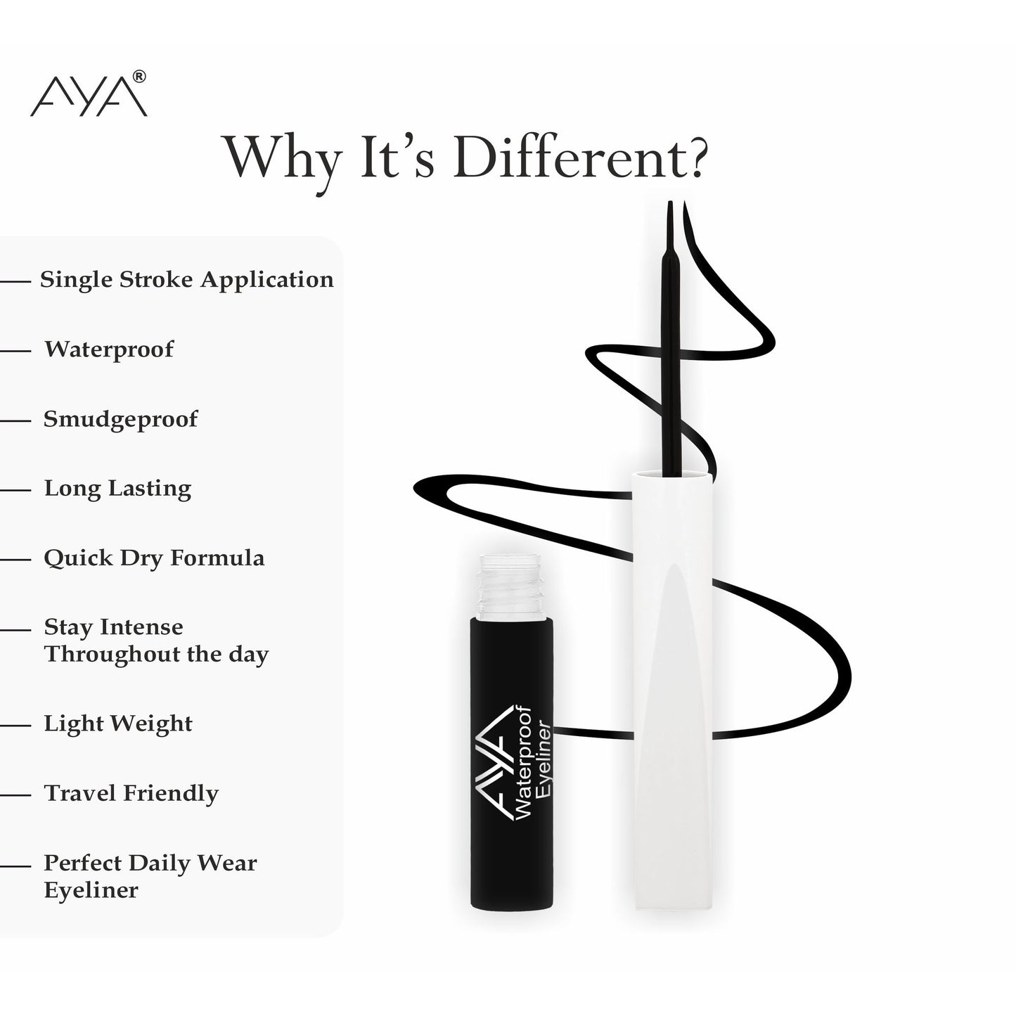 AYA Waterproof Pop Eyeliner - Kohl Black