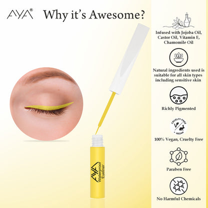 AYA Waterproof Pop Eyeliner - Lemon Yellow