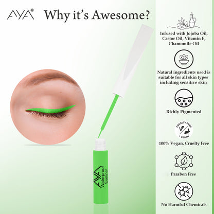 AYA Waterproof Pop Eyeliner - Neon Green