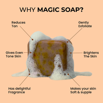 Ghar Soaps Magic Soap | For reducing tan | With Saffron and Sandalwood | All skin types - Pack of 1