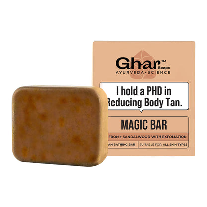 Ghar Soaps Magic Soap | For reducing tan | With Saffron and Sandalwood | All skin types - Pack of 1