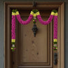 Dark Pink Hanging Artificial Flower Toran for Main Door Entrance, Reusable Thoran for Pooja Mandir, Living Room & Home Décor, Bandarwal for Festival Decoration (56x33 inch)
