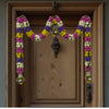 Cream & Pink Hanging Artificial Flower Toran for Main Door Entrance, Reusable Thoran for Pooja Mandir, Living Room & Home Décor, Bandarwal for Festival Decoration (56x33 inch)