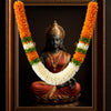 Flower Garland for Pooja Mandir Decoration, 40 Inches Hanging Mala for Photo Frame, Haar Mala for God Idols, Photo Frames of Loved Ones, Ancestors, Pitra & Pooja Room Décor (Orange)