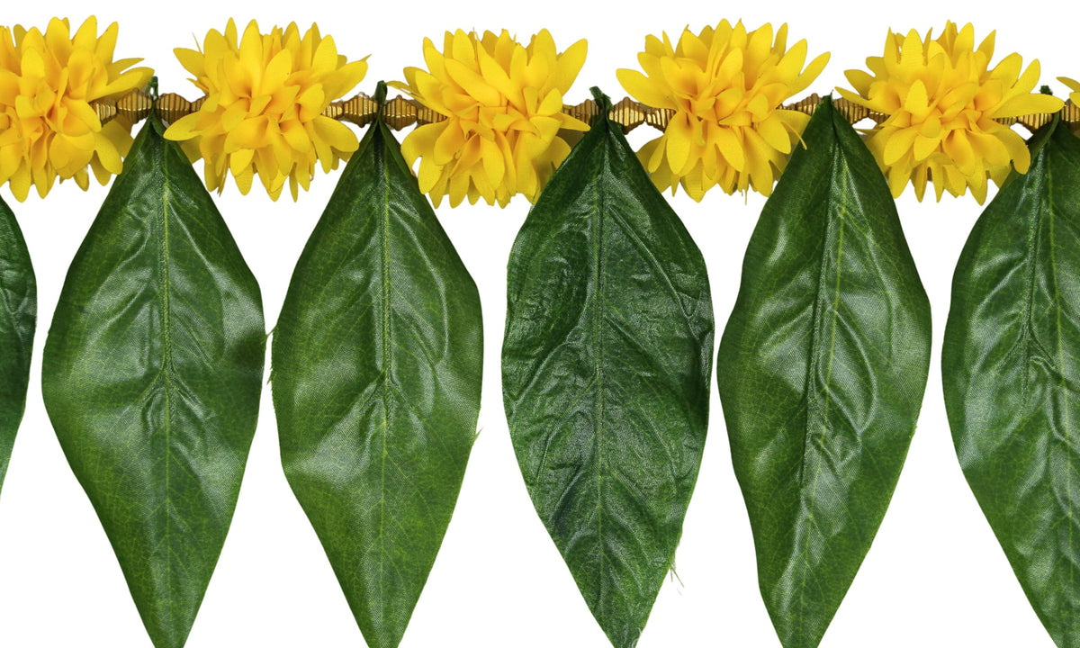 Toran for Main Door Entrance, Handmade Green Mango Leaf Toran, Traditional Bandarwal for Festival, Pooja, Wedding & Home Decor, Artificial Leaf Door Hanging (42 x 7 Inches)