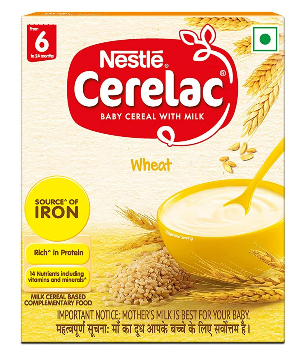 Nestle Cerelac Baby Cereal with Milk - Wheat, From 6-12 Months - Indyancart
