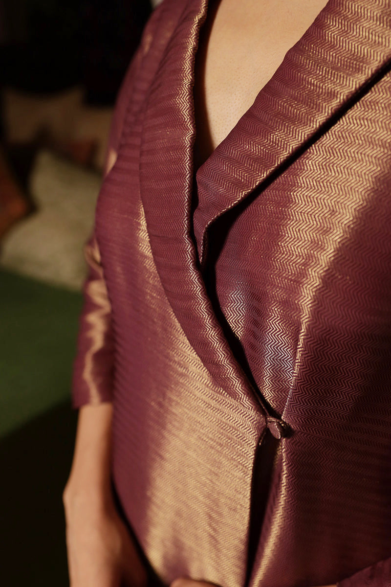 Women's Imperial Purple Woven Salwar Suit