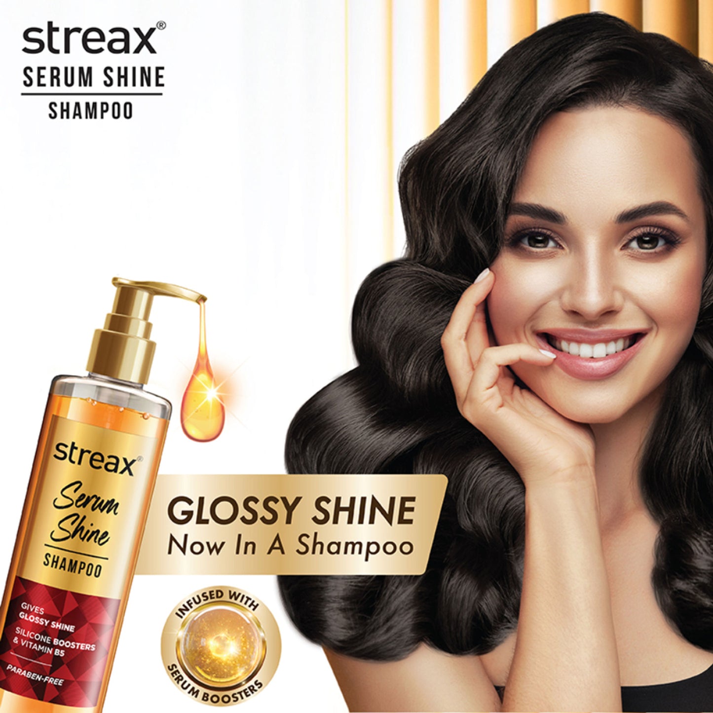 Streax Serum Shine Paraben Free Shampoo For Frizzy & Dry Hair With Silicon Boosters
