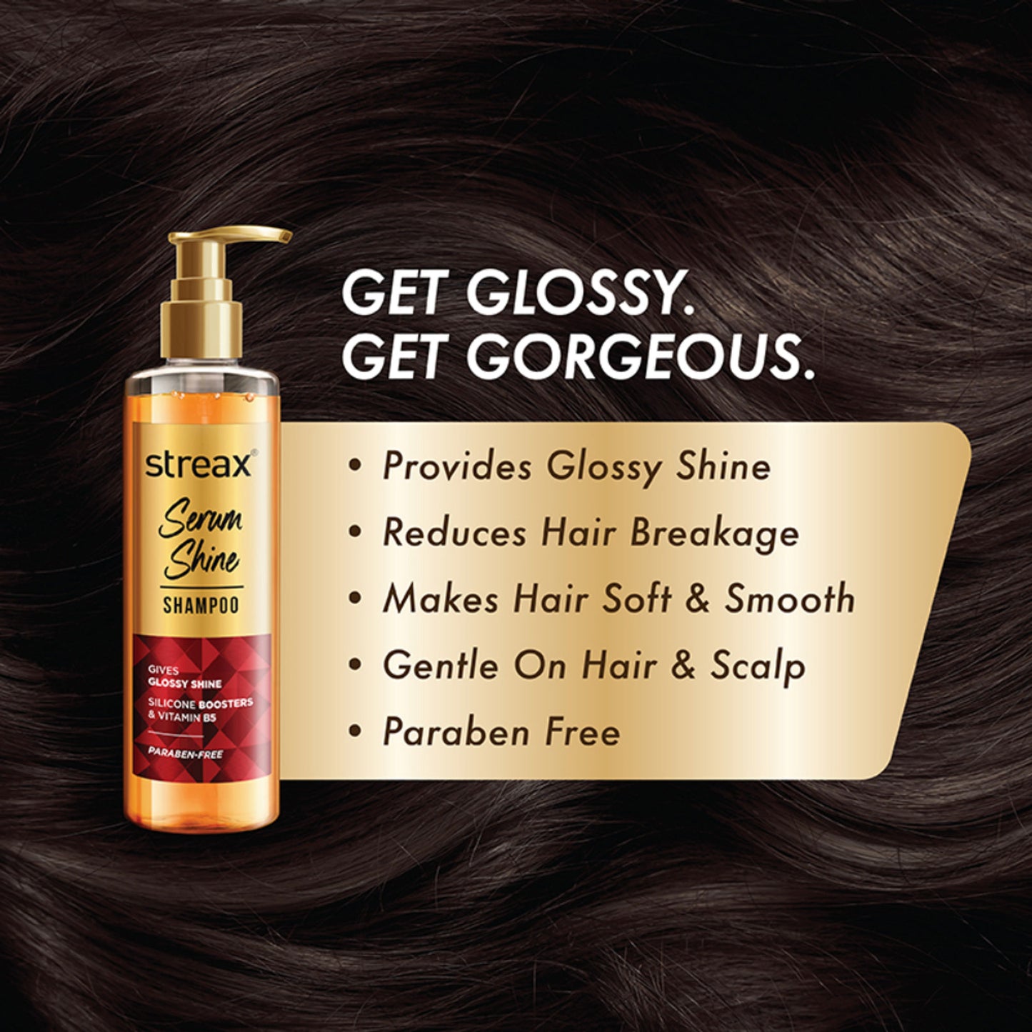 Streax Serum Shine Paraben Free Shampoo For Frizzy & Dry Hair With Silicon Boosters