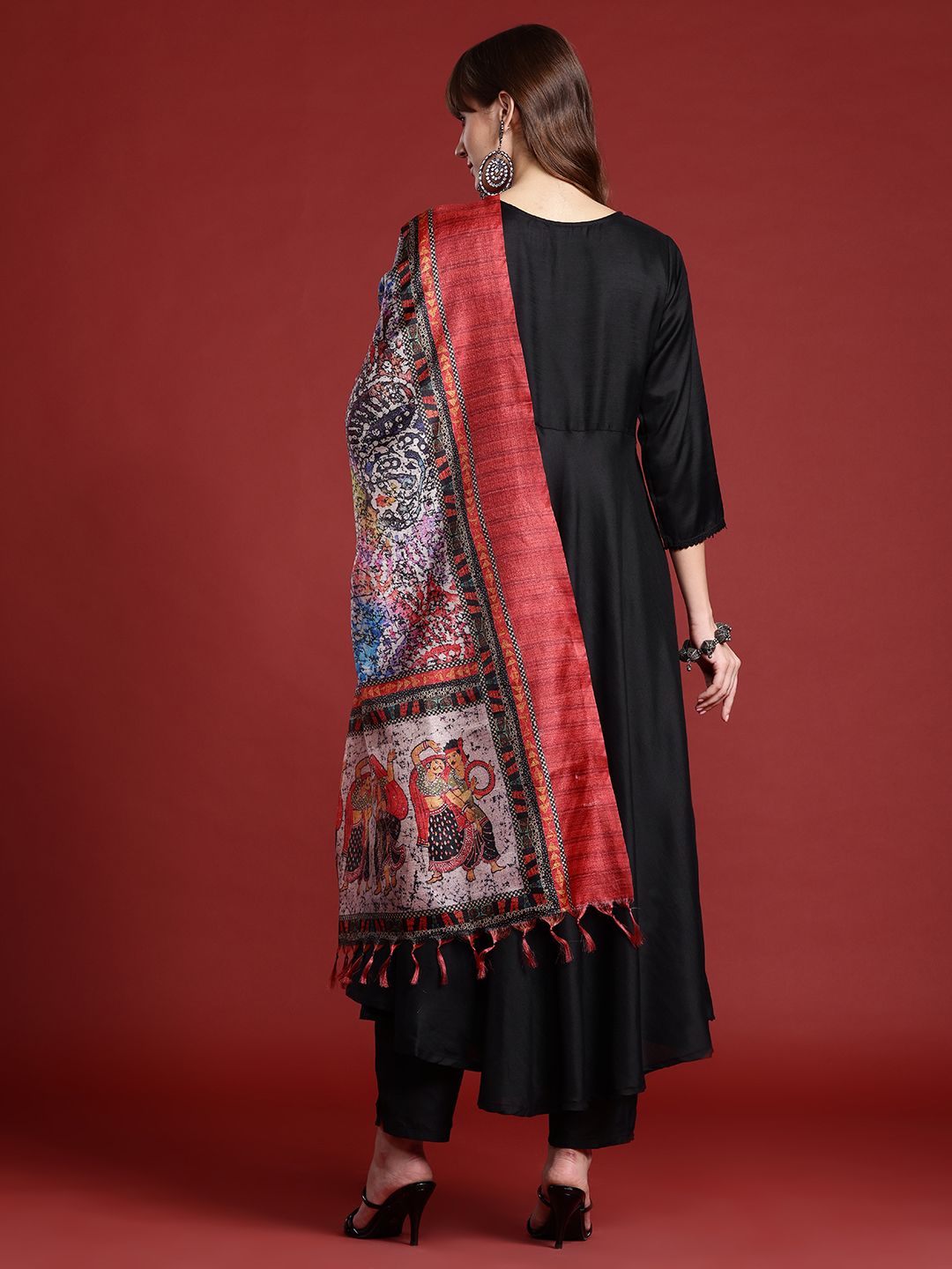 Indyancart IE A-Line Kurta with Trousers & Indie Printed Dupatta