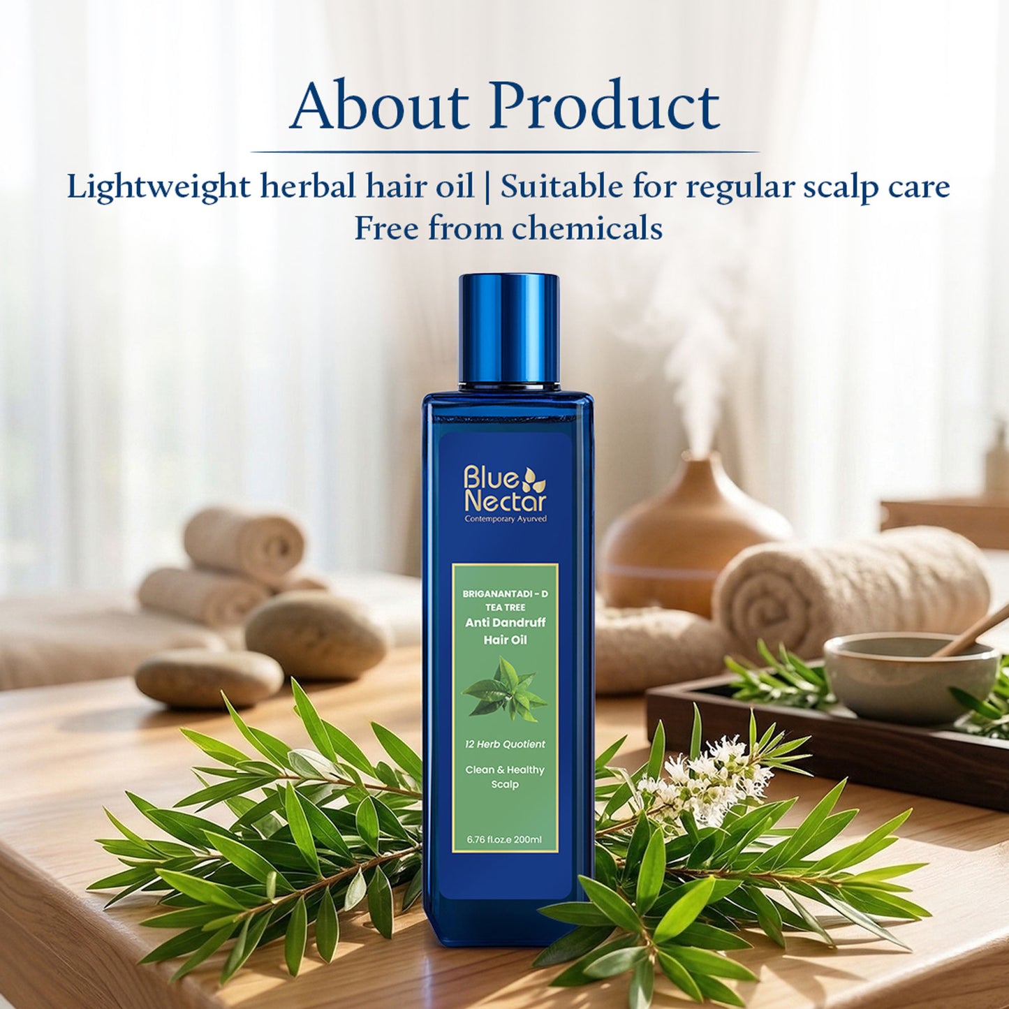 Blue Nectar Briganantadi - D Tea Tree Scalp & Anti Dandruff Hair Oil