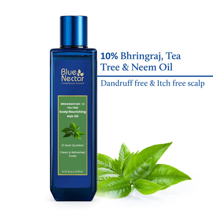 Blue Nectar Briganantadi - D Tea Tree Scalp & Anti Dandruff Hair Oil