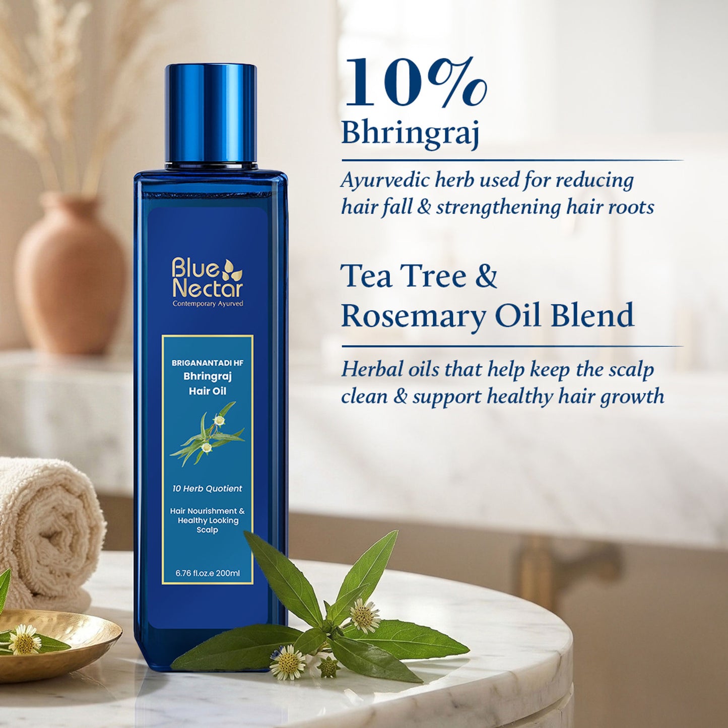 Blue Nectar Briganantadi - Hf Bringha Hair Fall Control & Healthy Scalp Hair Oil