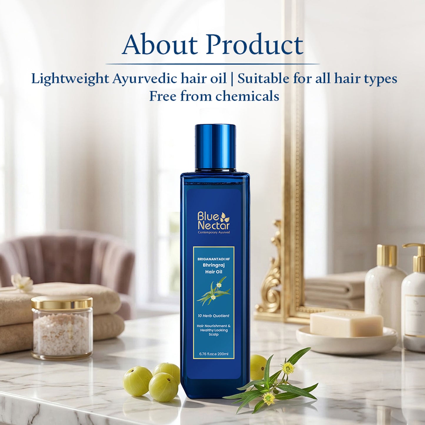 Blue Nectar Briganantadi - Hf Bringha Hair Fall Control & Healthy Scalp Hair Oil