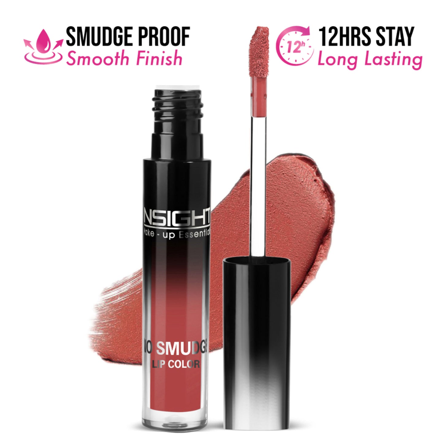 Insight Cosmetics No Smudge Lip Color, 12hr Long Wear Creamy Velvet Finish, Transfer Proof Formula - Costa Rica