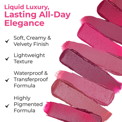 Insight Cosmetics No Smudge Lip Color, 12hr Long Wear Creamy Velvet Finish, Transfer Proof Formula - Fiji
