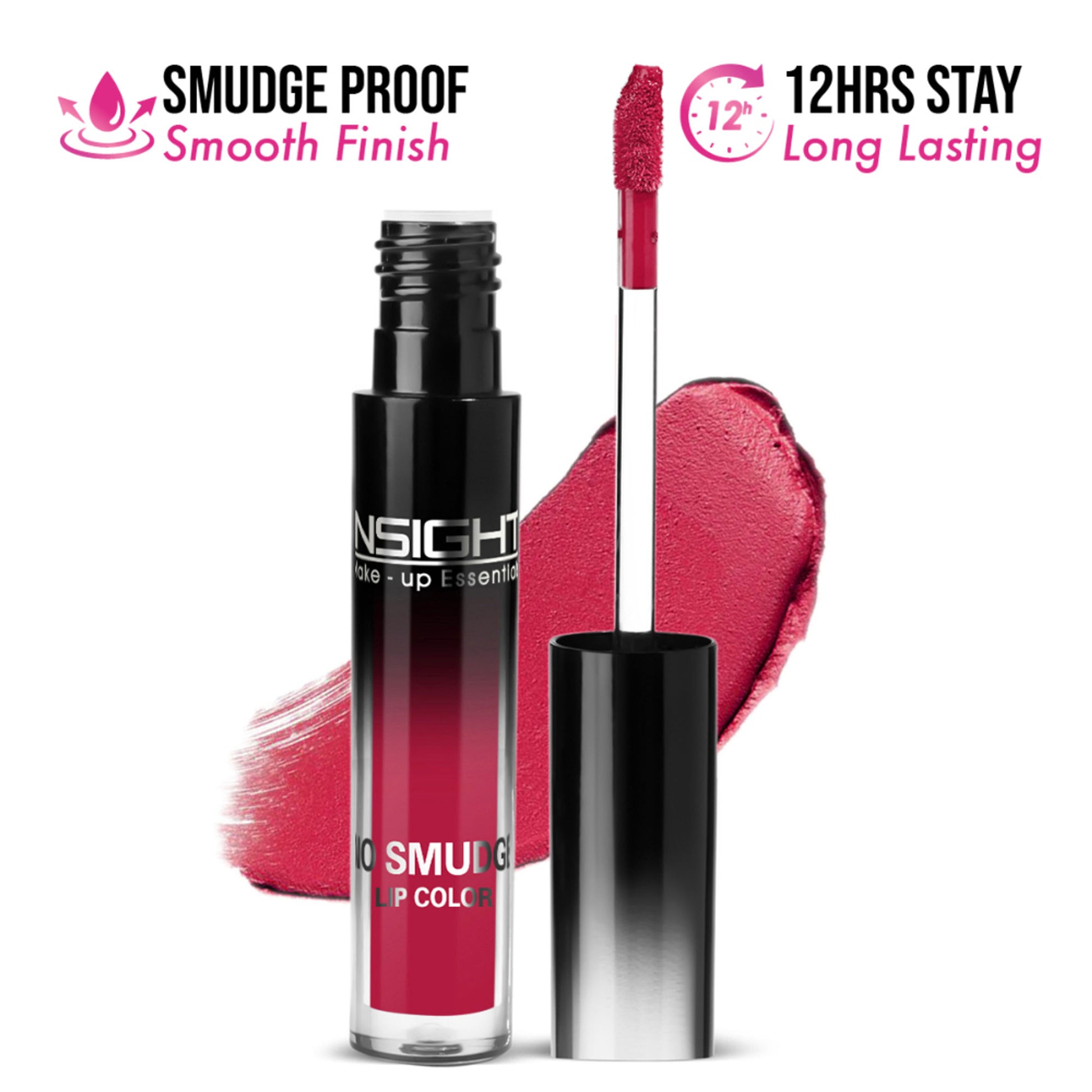 Insight Cosmetics No Smudge Lip Color, 12hr Long Wear Creamy Velvet Finish, Transfer Proof Formula - Phuket