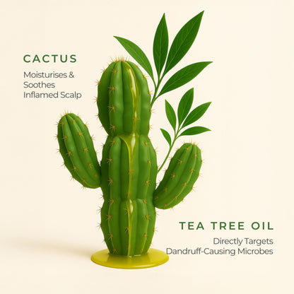 Naturali Dandruff Defence Shampoo with Tea Tree Oil & Cactus Extracts That Prevents Dandruff 370ml