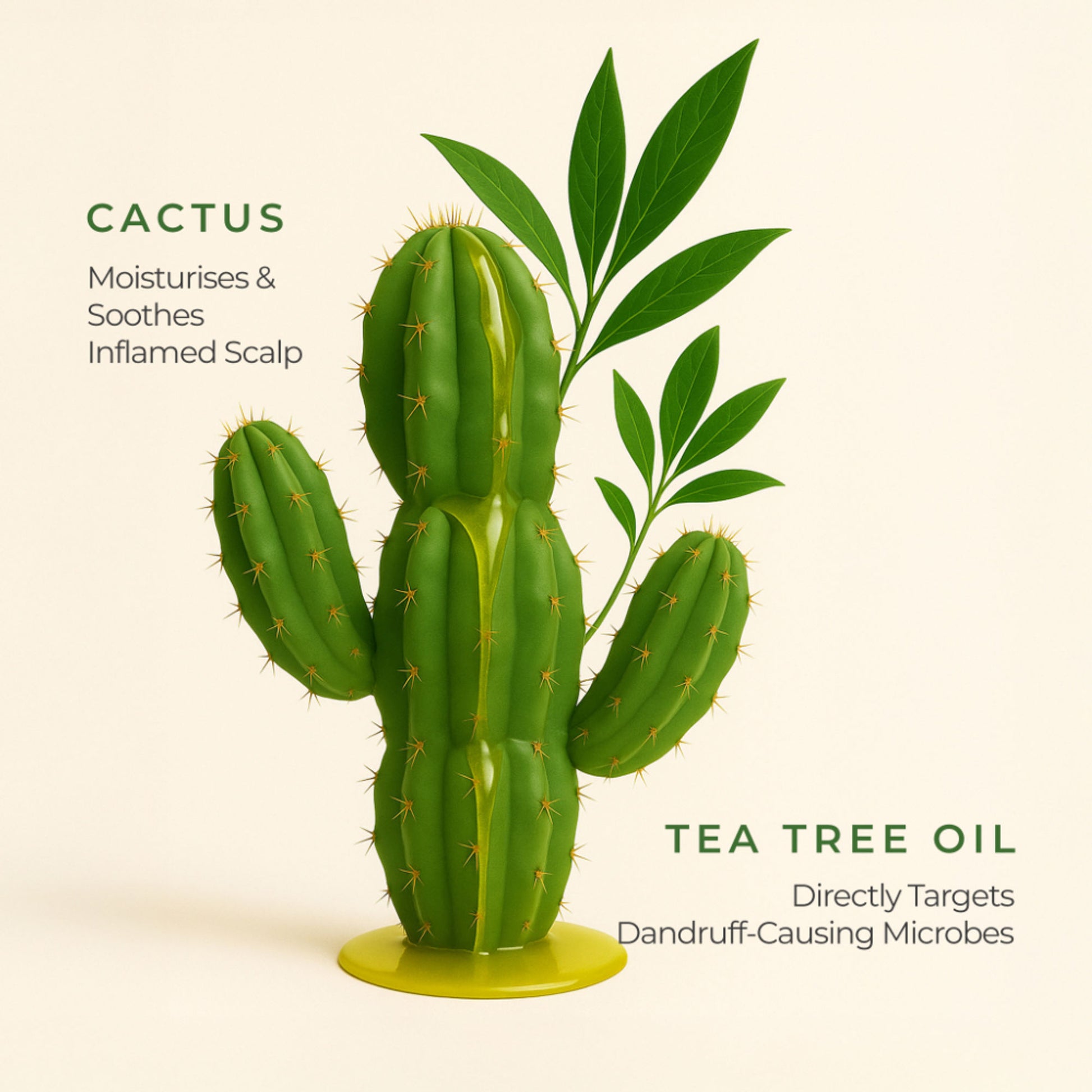 Naturali Dandruff Defence Shampoo with Tea Tree Oil & Cactus Extracts That Prevents Dandruff 370ml