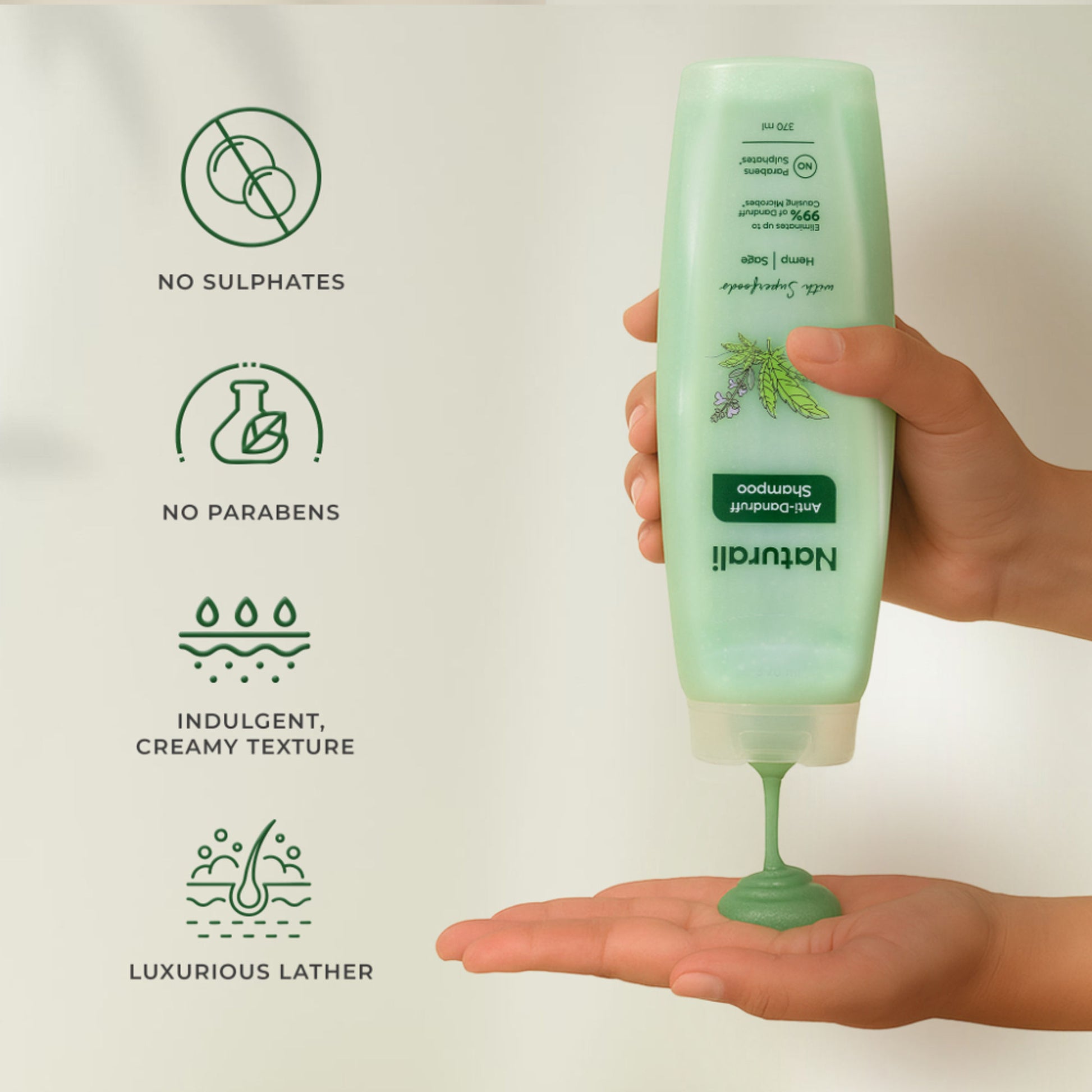 Naturali Anti-Dandruff Shampoo with Superfood Hemp Oil & Sage Extract