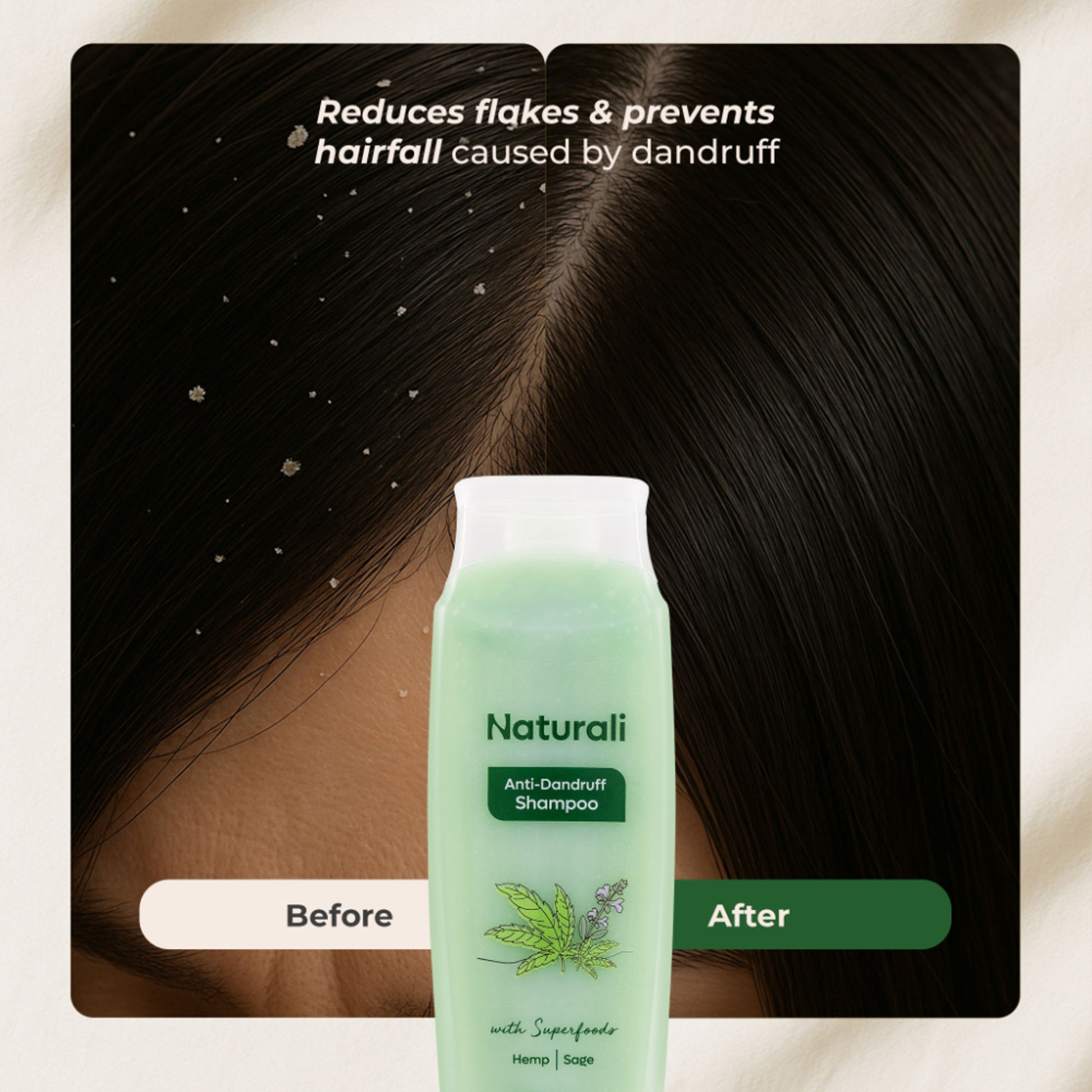 Naturali Anti-Dandruff Shampoo with Superfood Hemp Oil & Sage Extract