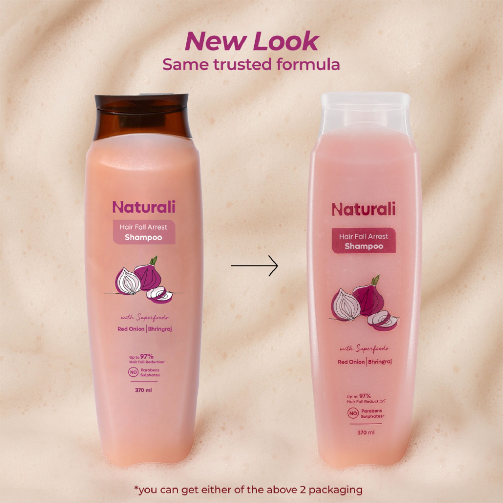 Naturali HairFall Arrest Shampoo with Red Onion & Bhringraj That Reduces Hair Fall, Boosts Scalp Health & Hair Growth 180 ml