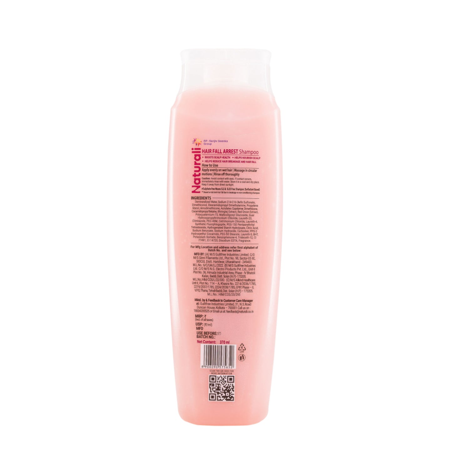 Naturali HairFall Arrest Shampoo with Red Onion & Bhringraj That Reduces Hair Fall, Boosts Scalp Health & Hair Growth 180 ml
