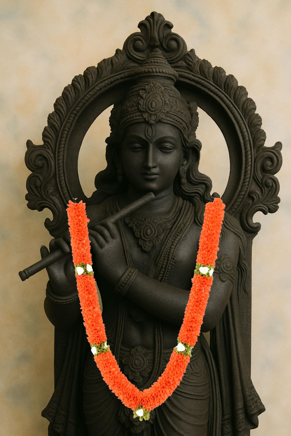 Garland for Photo Frame, 40 Inches Artificial Garland for Photo Frame, Garland for Decoration,God Idol, Festivals, Home Decor, Sankranti, Varalakshmi, Diwali & Wedding (Orange)