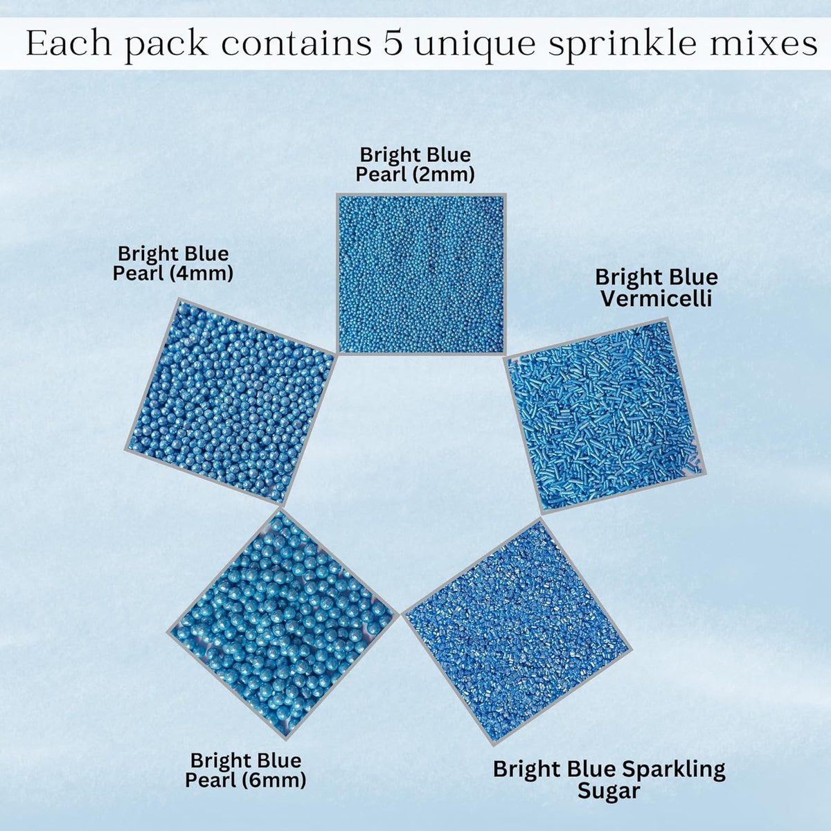 Confect Sprinkles for Cakes & Cupcakes Decoration | USP-9(Bright Blue)