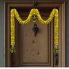 Yellow & Red Hanging Artificial Flower Toran for Main Door, Reusable Toran for Living Room, Pooja Mandir & Home Décor, Bandarwal for Festival Decoration (56x33 inch)